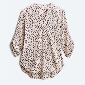 Lush Warren split neck leopard print blouse